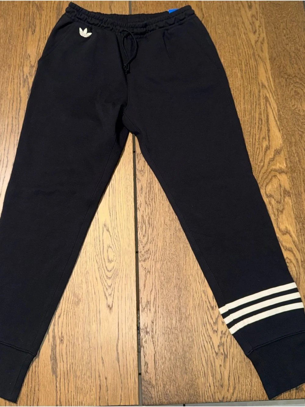adidas Black Sweatpants with White Stripes